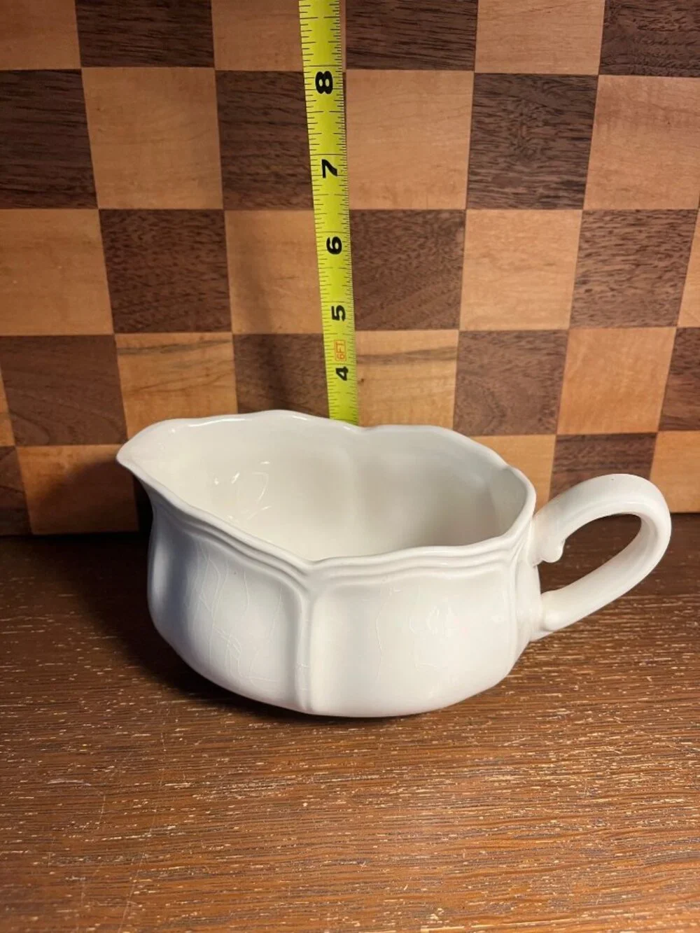 Federalist Ironstone Gravy Boat A644, crazing